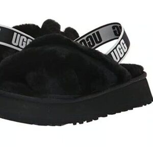 UGG Black Fluffy Slides